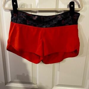 Lululemon Athletica Red and Black Athletic Shorts